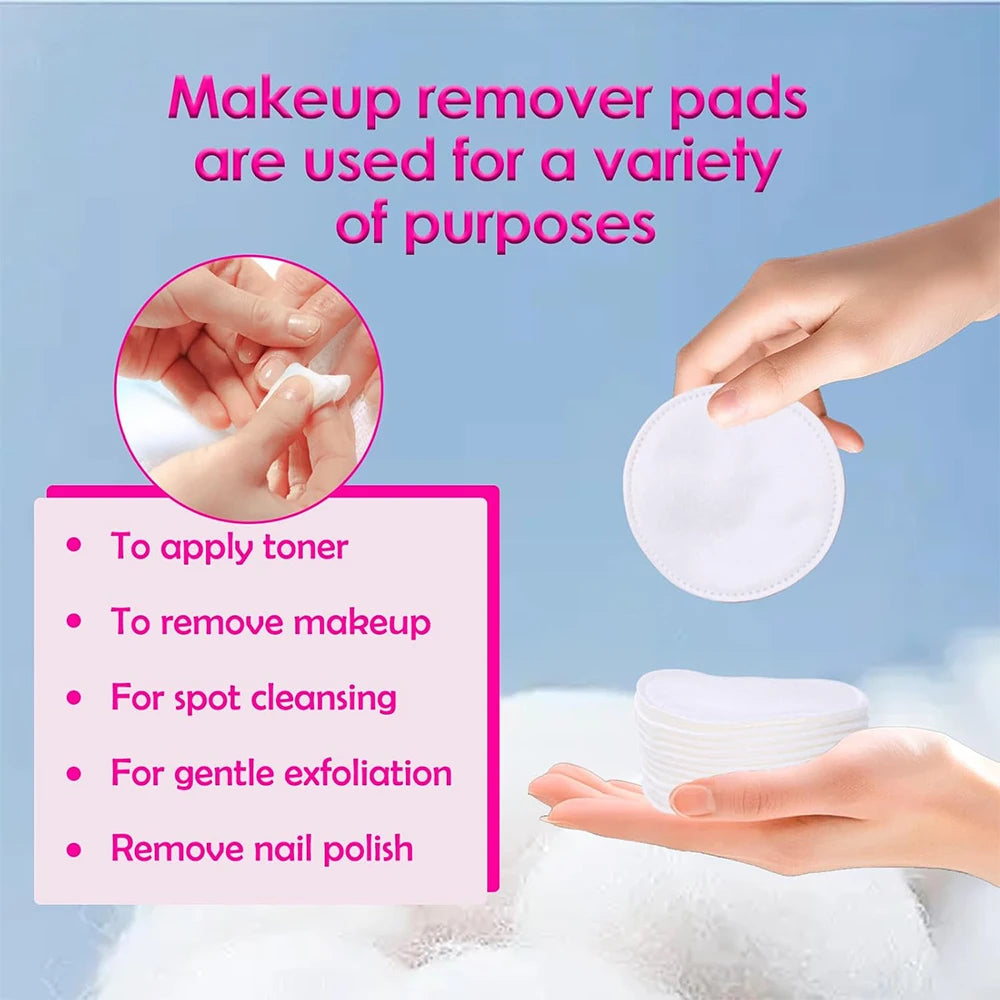 100/200/300/500Pcs/Pack Cotton Rounds Cosmetic Cotton Pads Round Ultra Soft  for Makeup Removal Skin Care Facial Cleaning