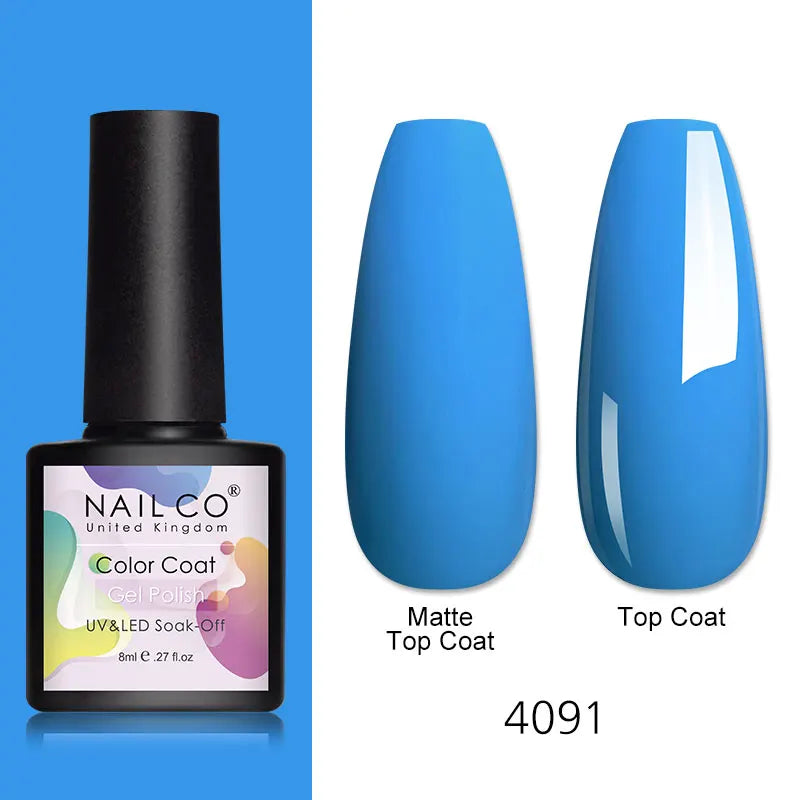 NAILCO 8ml Pink Red Colors Gel Nail Polish Nail Art Varnishes Gel Lacquer Coat LED Nails Manicure Design UV Gel Varnish Soak Off