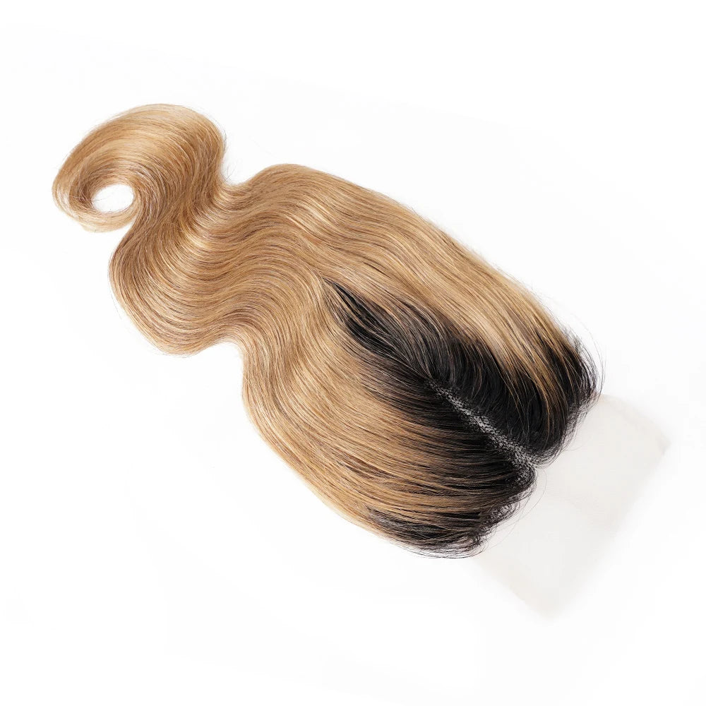 Body Wave 4x1 T Lace Closure Middle Part Transparent Lace Black Brown Honey Blonde Indian Remy Human Hair Bobbi Collection
