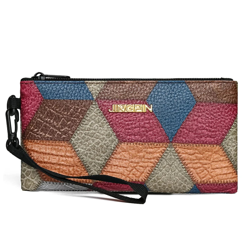 Neutral color bag - fashionable handbag with ethnic retro multi-color design - suitable for gift-giving and social occasions