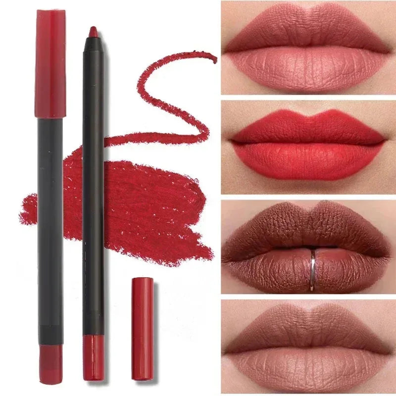 Long Lasting Lipliner Pencil Lipstick 13 Colors Waterproof Lip Cosmetics Matte Smooth Sexy Red Lip Liner Women's Korean Makeup