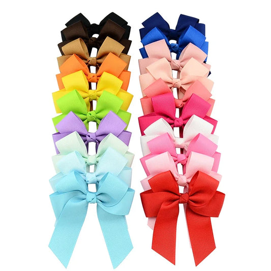 20pcs Satin Ribbon Bowknot Hair Clips - Boutique Barrettes