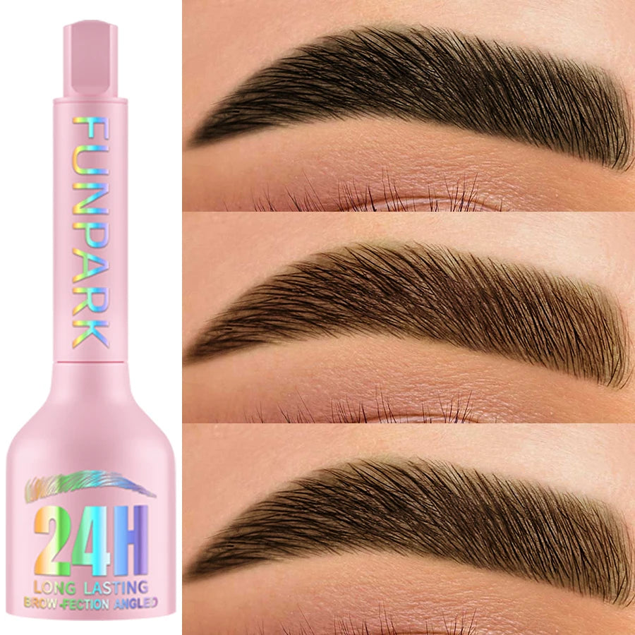 3D Dye Eyebrow Pencil Hairling Anti-smudge Waterproof 3 Colors Black Brown Brush Natural Wild Eyebrow Enhancers Cream Makeup