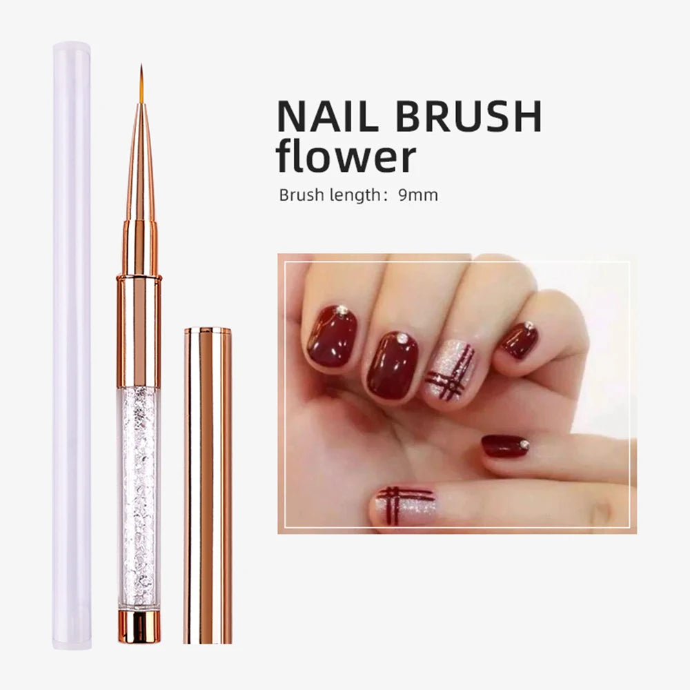Nail Art Acrylic Liquid Powder Carving UV Gel Extension Builder Painting Brush Lines Liner Drawing Pen Manicure Tool Born Pretty