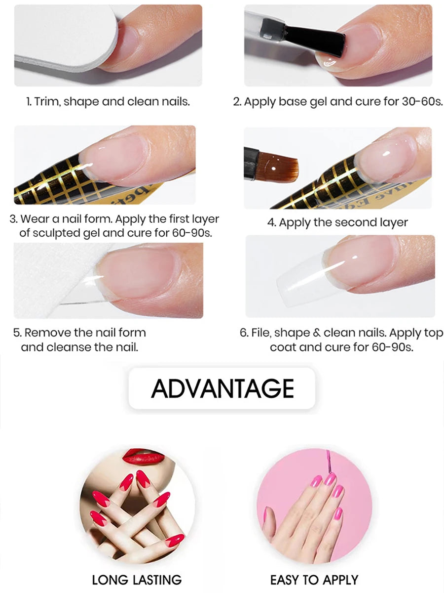 Jillnails 50ml Self Leveling Builder Nail Gel Medium Gel for Nails Extension Building