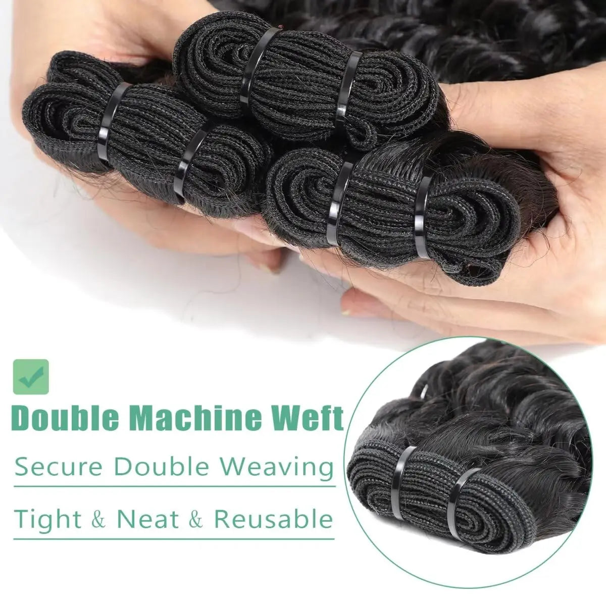 Burmese Curly Bundles Human Hair 18-26 Inch Deep Wave Raw Hair Bundles 100% Unprocessed Double Weft Hair Extensions Weave Water