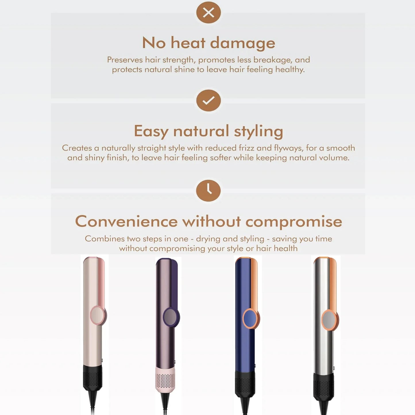 2-in-1 Hair Straightener & Dryer Combo with Smart Temperature Control and Digital LCD Display - Quick Styling for Home & Salon