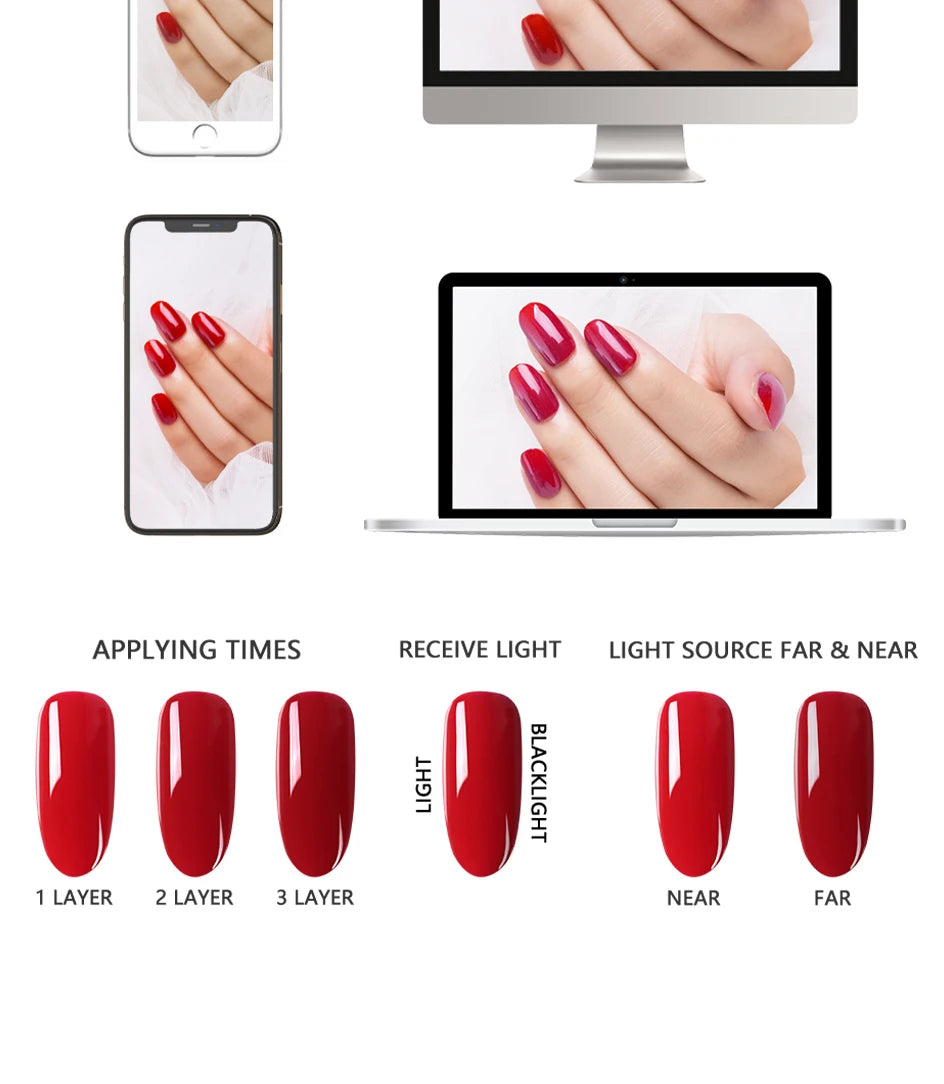 NAILCO Red Colors Series 15ML Nail Gel Polish Nail Supplies Semi Permanent For Nail  Art Manicure Soak Off LED UV Hybrid Varnish
