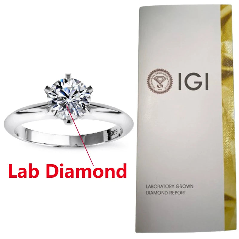 D VVS-VS Lab Grown Diamond Rings For Women S925 Silver Platinum 10k 14k 18k Gold Rings Jewelry For Engagement Wedding With IGI