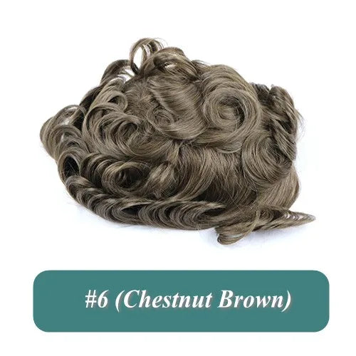 Men's Hair Replacement System - 30mm Wave Toupee with Skin Base