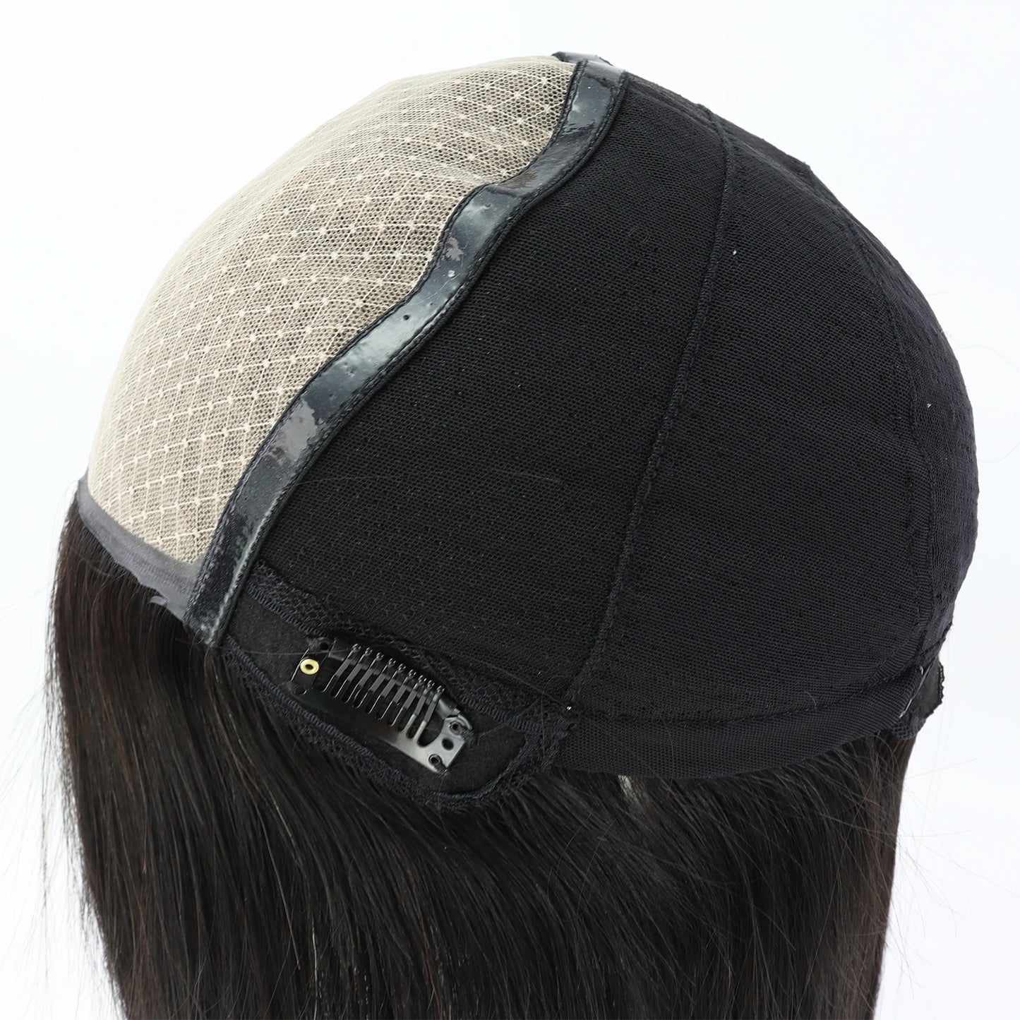 Real Virgin European Human Hair Wig with Bangs 6x6“ Silk Base Wig for Women 22” Bob Hair with PU Around Everyday Wear