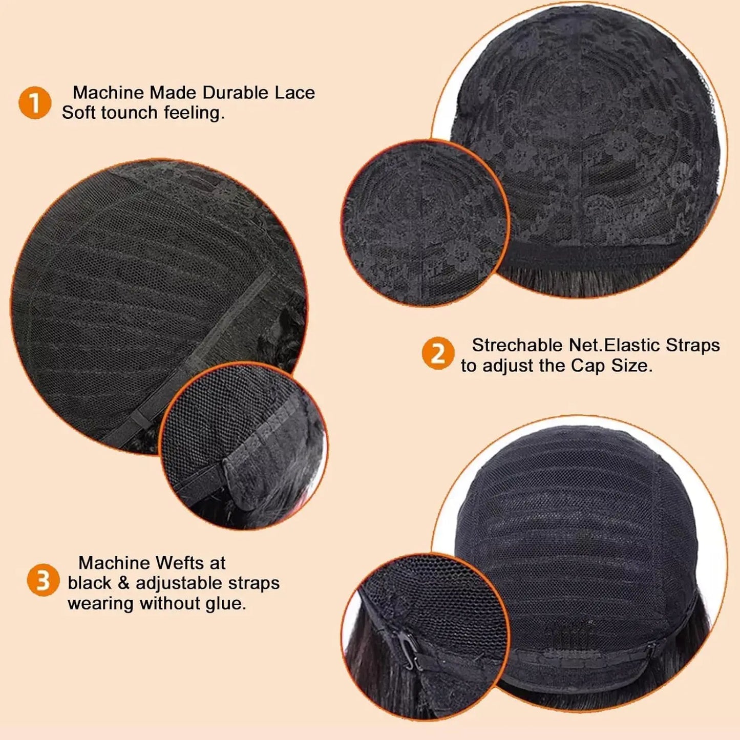 Pixie Cut Human Hair Wig 6" - Glueless Layered Straight for Women