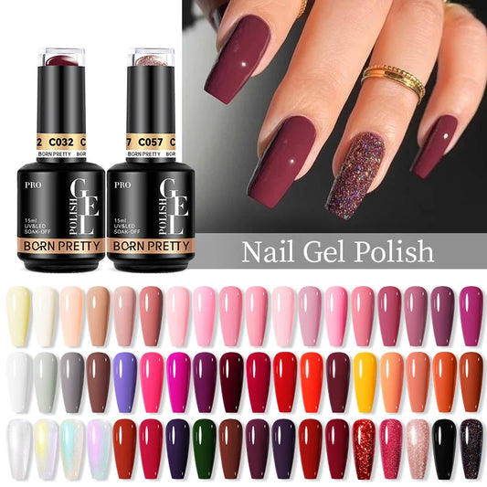 BORN PRETTY PRO 15ml Odorless Soak Off Gel Color Long Lasting Gel Polish Private Label Uv Nail Gel Polish