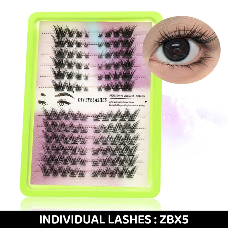 DINGSEN Eyelashes Cluster Soft Individual Lashes Eyelashes Extensions Volume DIY Eyelashes Kit Thick Cluster Eyelash Makeup