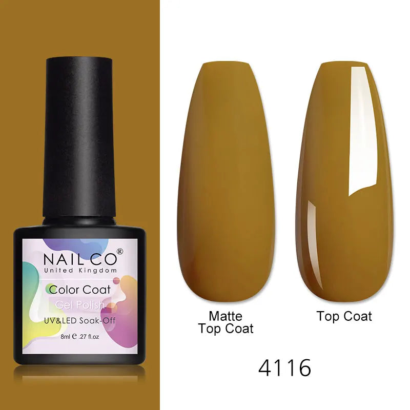 NAILCO 8ml Pink Red Colors Gel Nail Polish Nail Art Varnishes Gel Lacquer Coat LED Nails Manicure Design UV Gel Varnish Soak Off