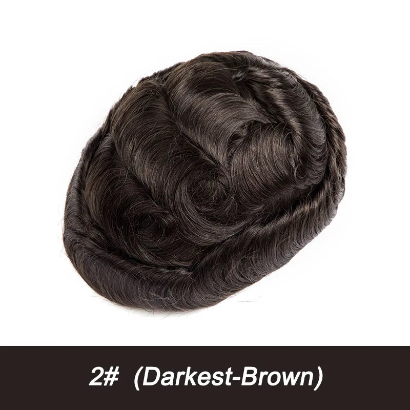 Full Swiss Lace Toupee Ultra Delicate AIR-Lace Male Hair Prosthesis Breathable 100% Natural Human Hair System Unit Mens Wig