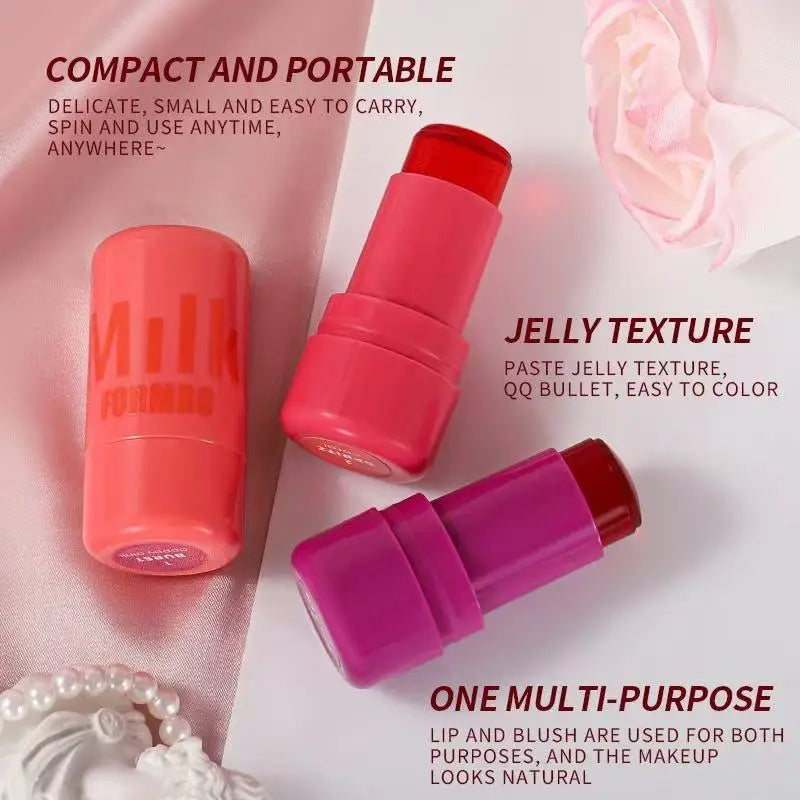 FORMBO multi-color jelly blush stick for face and lips dual-use lipstick to brighten the complexion