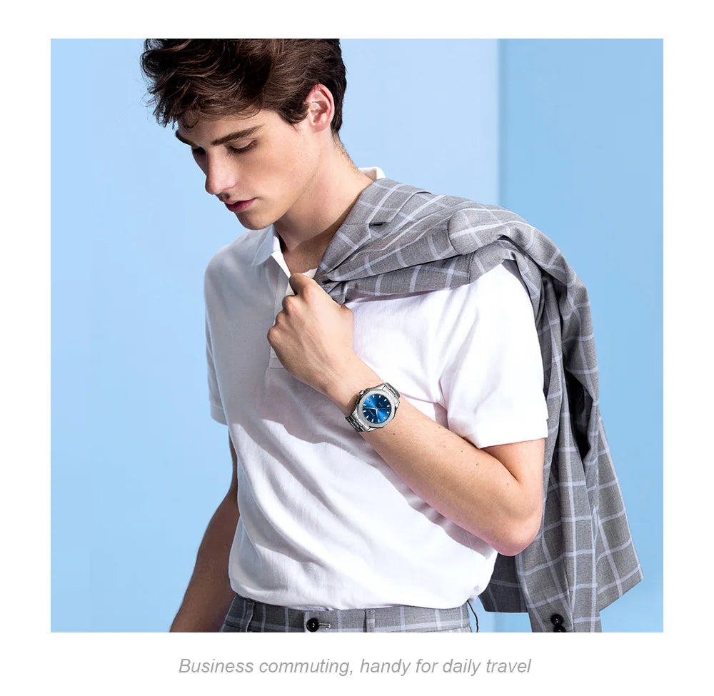 Watches for Men Classic with Date Business Dress Luxury Waterproof Luminous Mens Wrist Watch Analog Stainless Steel Men Watch