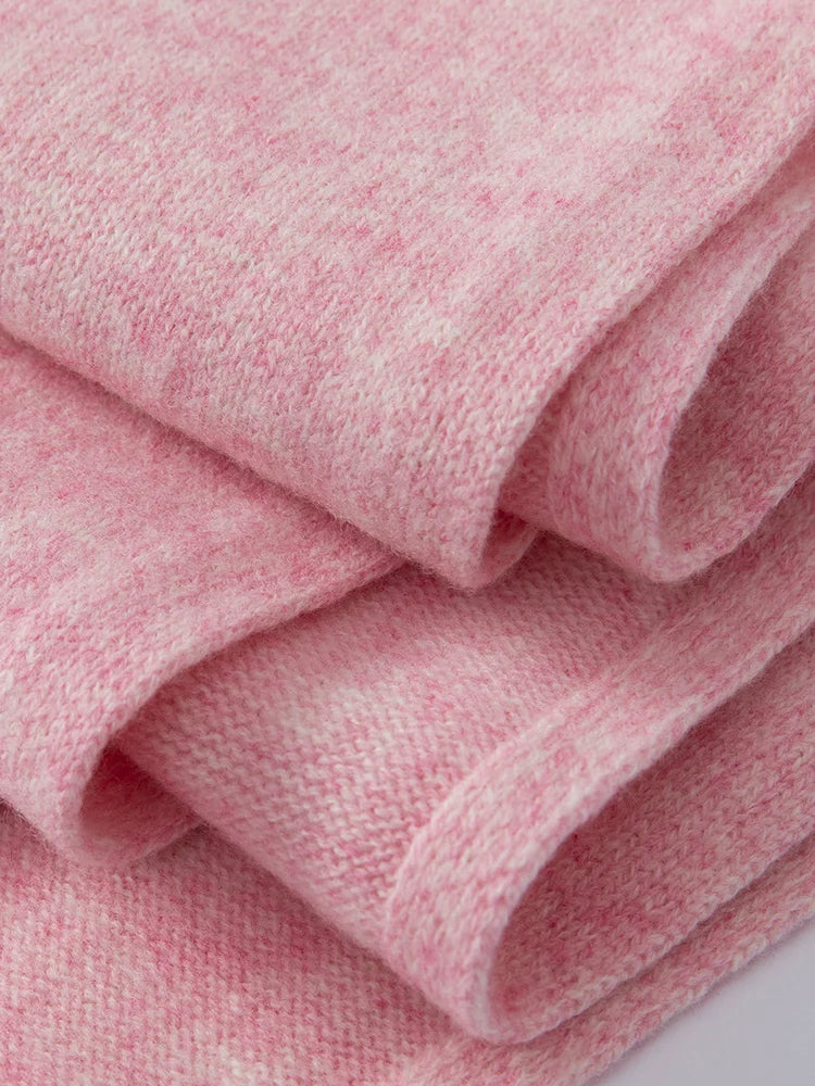 100% Wool Winter Scarf - Knitted Shawl Wrap