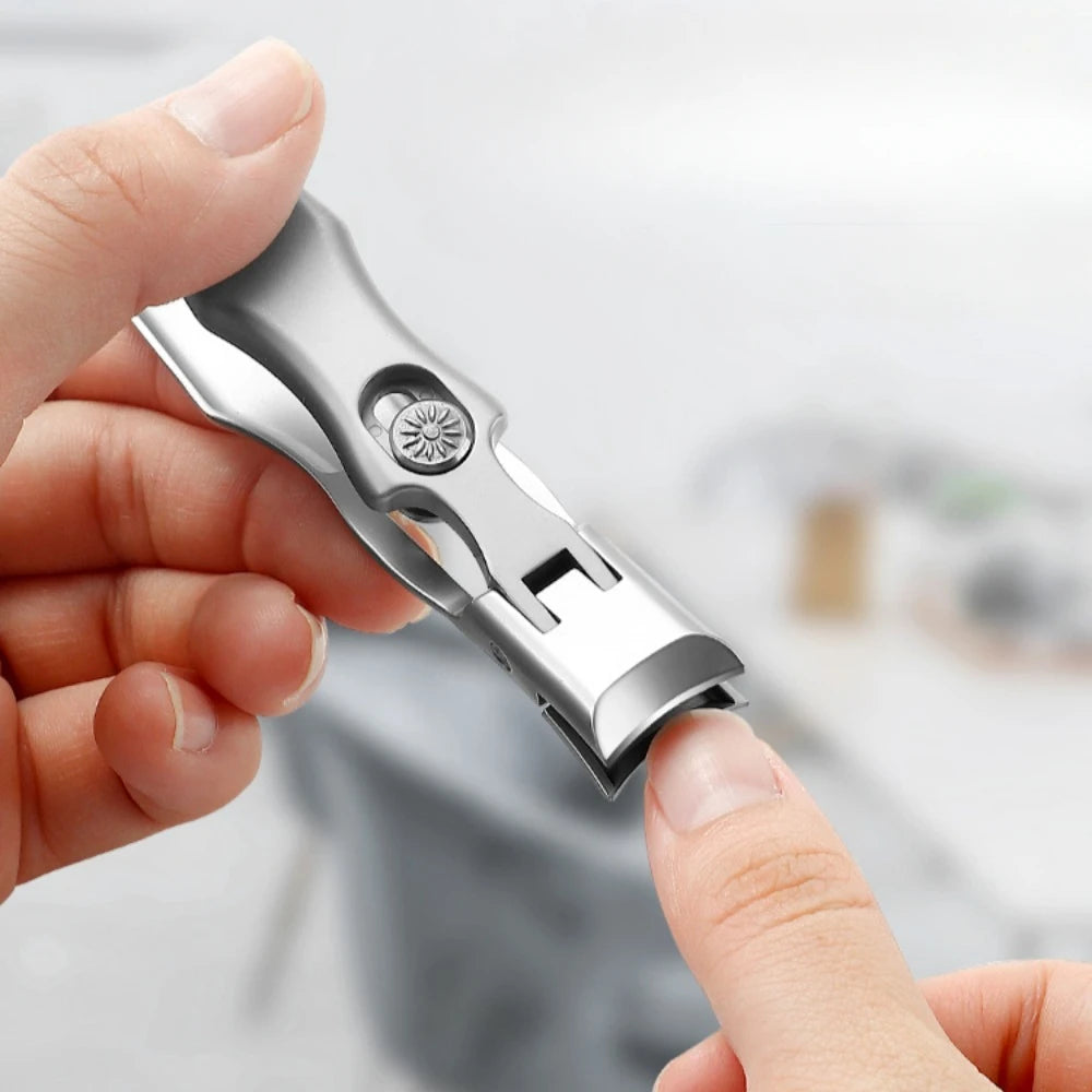 Nail Clippers Stainless Steel Wide Jaw Opening Manicure Fingernail Cutter Thick Hard Ingrown Anti Splash Toenail Scissors tools