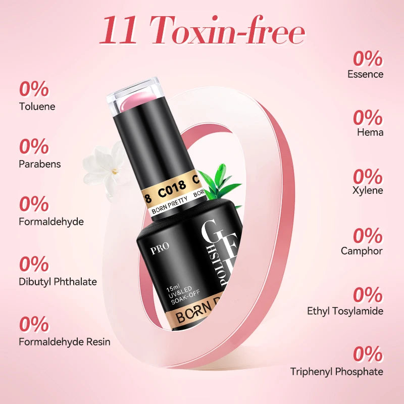 BORN PRETTY PRO 15ml Odorless Soak Off Gel Color Long Lasting Gel Polish Private Label Uv Nail Gel Polish