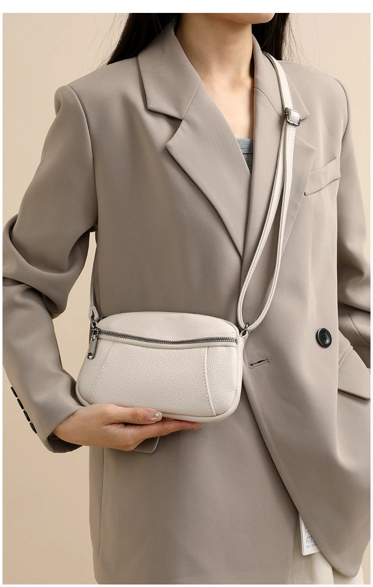 100% Cowhide New Luxury Small Handbags Brand Designer Genuine Women Crossbody Shoulder Bags Fashion Leisure Ladies Traveling Bag