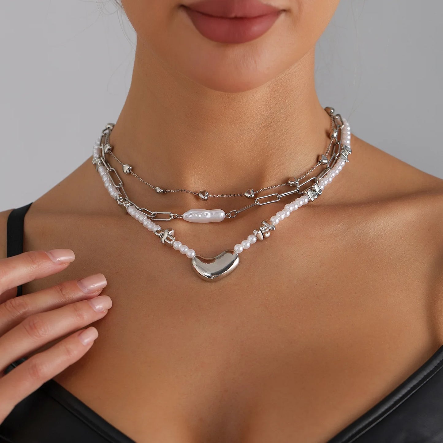 Geometric Multi Star Charm Necklace Women's Luxury Fashion Spicy Girl Style Jewelry Accessories