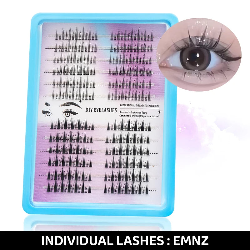 DINGSEN Eyelashes Cluster Soft Individual Lashes Eyelashes Extensions Volume DIY Eyelashes Kit Thick Cluster Eyelash Makeup