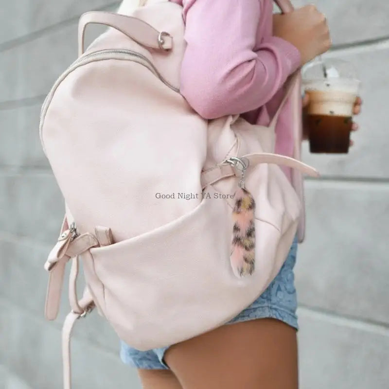 Plush Tail Charm Keychain Animal Tail Pendant Keychain Holder