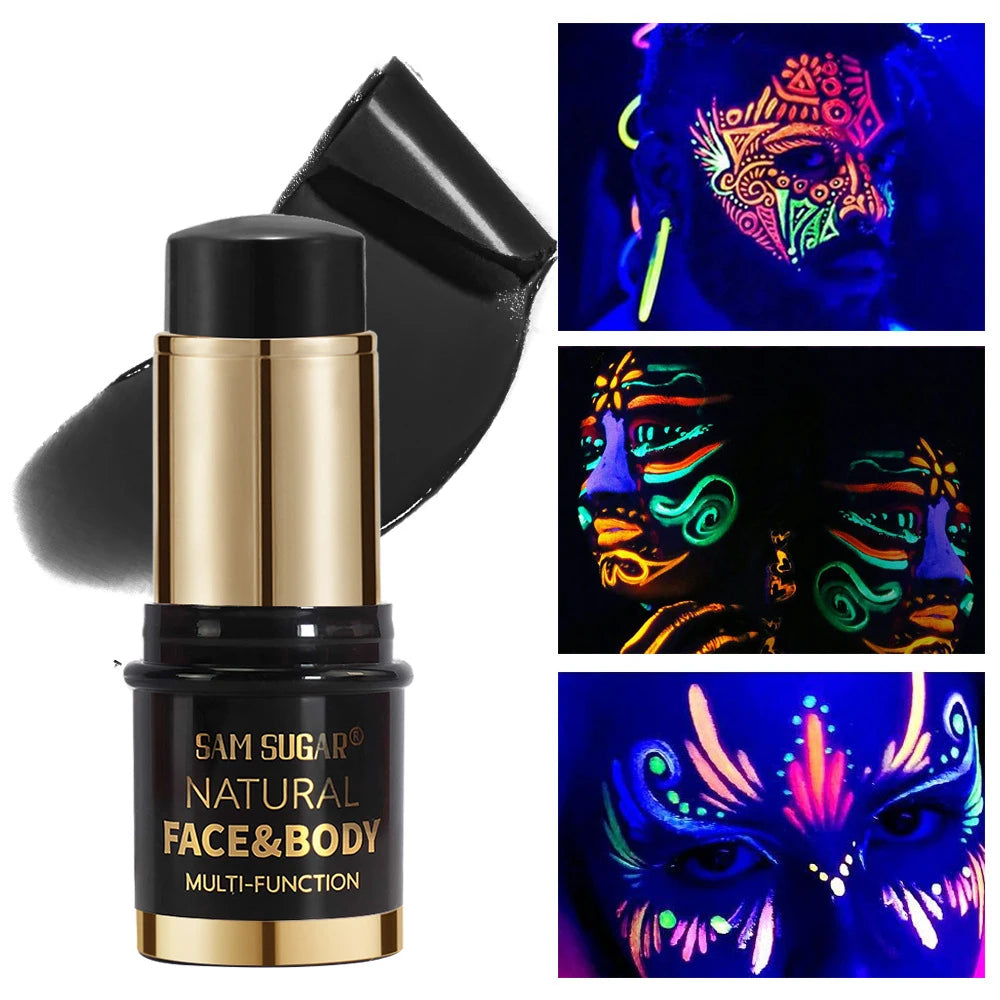 12-Colors Black White Halloween Makeup Waterproof Face & Body Paint Stick Neon Colorful Blue Green Yellow Face Paint Cosmetics