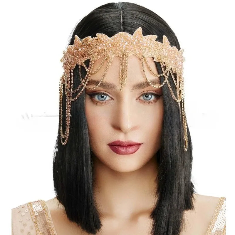 1920s Headband - Great Gatsby Rhinestone Fringe Hair Accessory