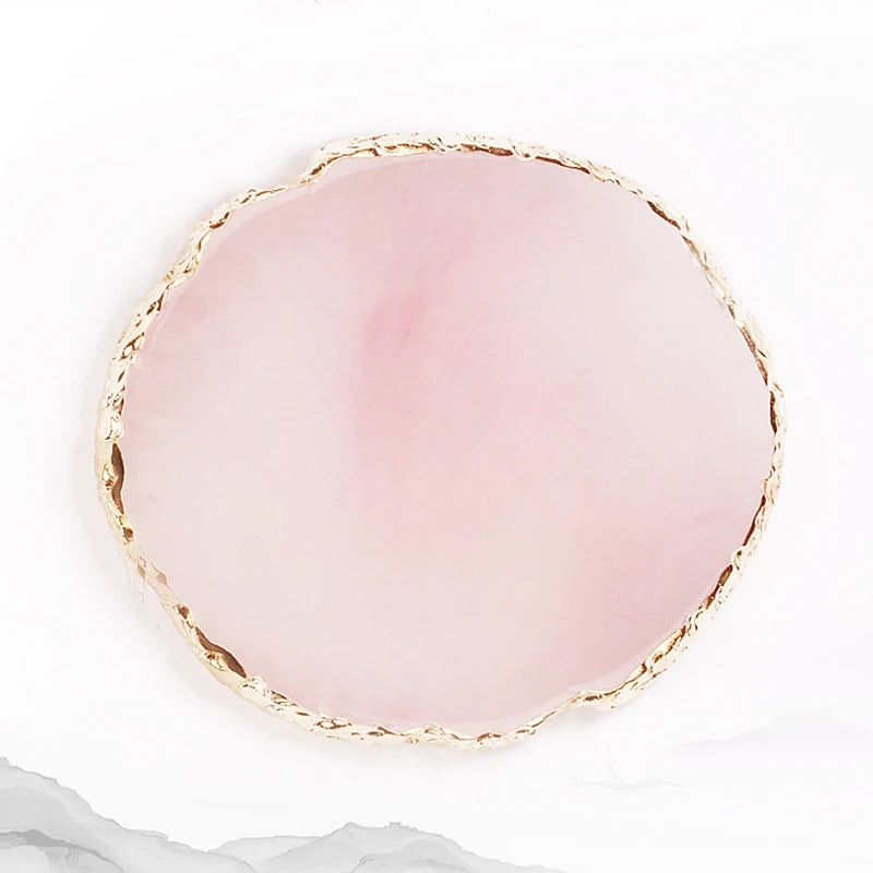 Nail Art Palette False Nail Tips Mixing Color Drawing Pallet Gel Polish Display Shelf Round Resin Agate Stone Manicure Tool