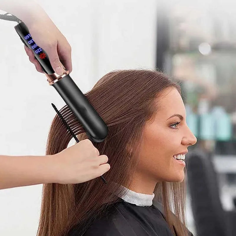 Hair Straightener 2 In 1 For Wet Or Dry Hair Electric Iron Curling Straightening Irons Smoothing Hair Styling Tools