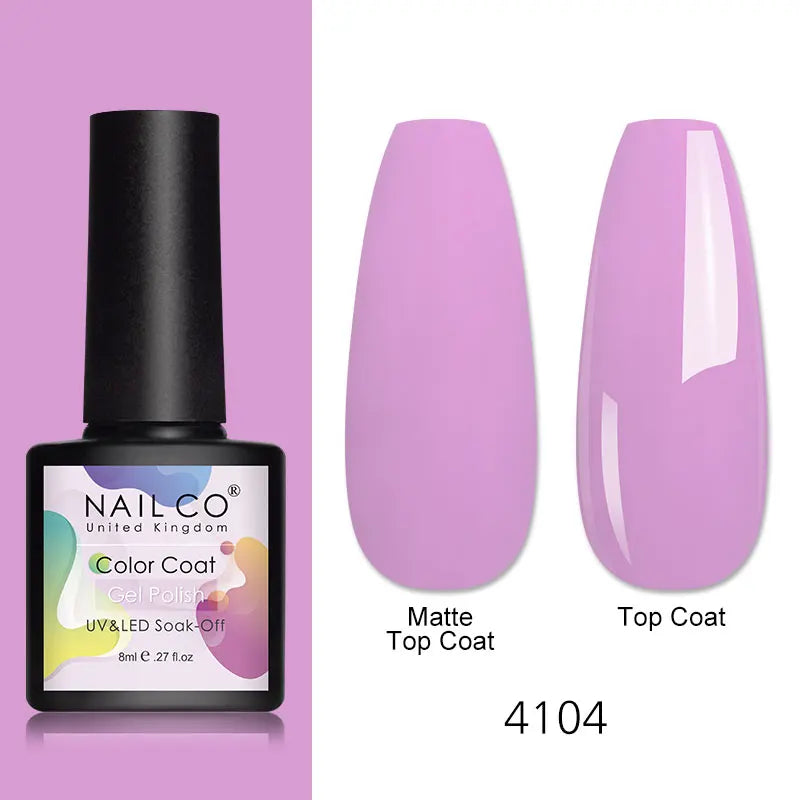 NAILCO 8ml Pink Red Colors Gel Nail Polish Nail Art Varnishes Gel Lacquer Coat LED Nails Manicure Design UV Gel Varnish Soak Off