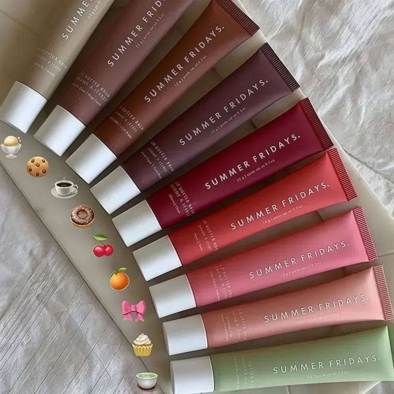 Summer Lip Balm Fridays Moisturizing Smooth Soft Gloss Lipstick Hydrating Birthday Cake Vanilla Beige Lips Care Makeup Cosmetics