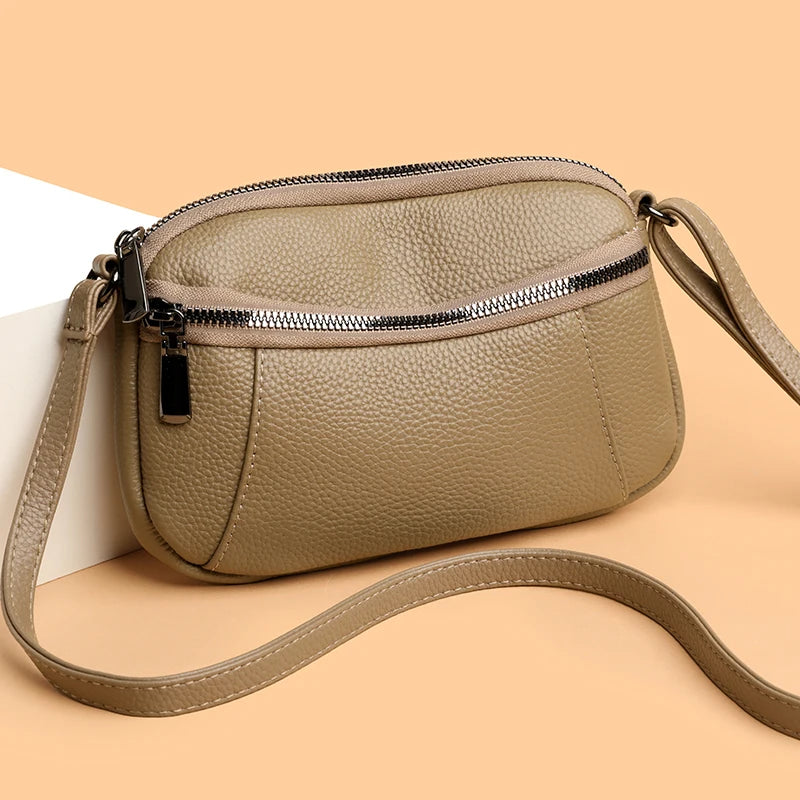 100% Cowhide New Luxury Small Handbags Brand Designer Genuine Women Crossbody Shoulder Bags Fashion Leisure Ladies Traveling Bag