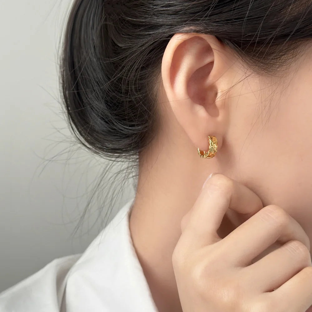 PONYKISS 925 Sterling Silver 18K Gold Round Stud Earrings for Women Minimalist Classic Fine Jewelry Geometric Accessories