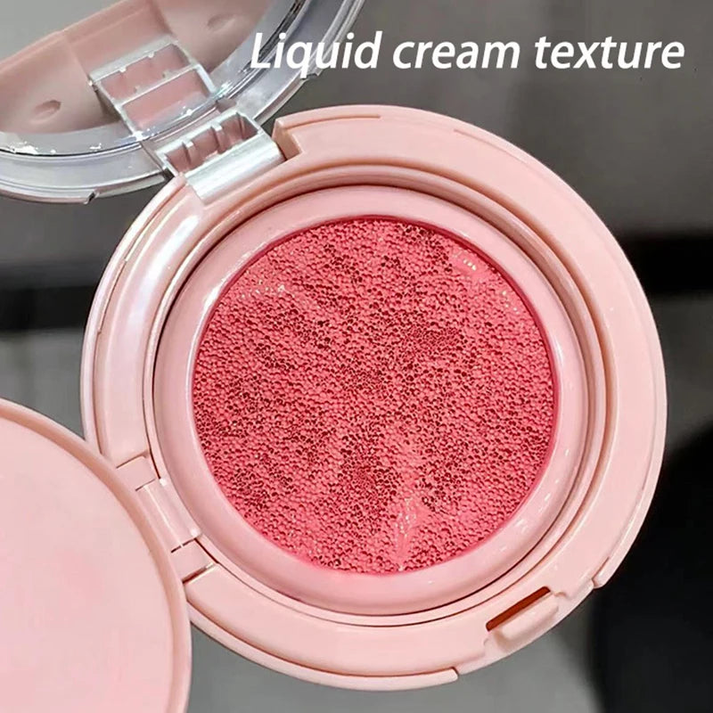 Cute Liquid Blusher Air Cushion Nude Natural Face Brighten Apricot Peach Tint Blush Shading Rouge Rubor Korean Makeup Cosmetics