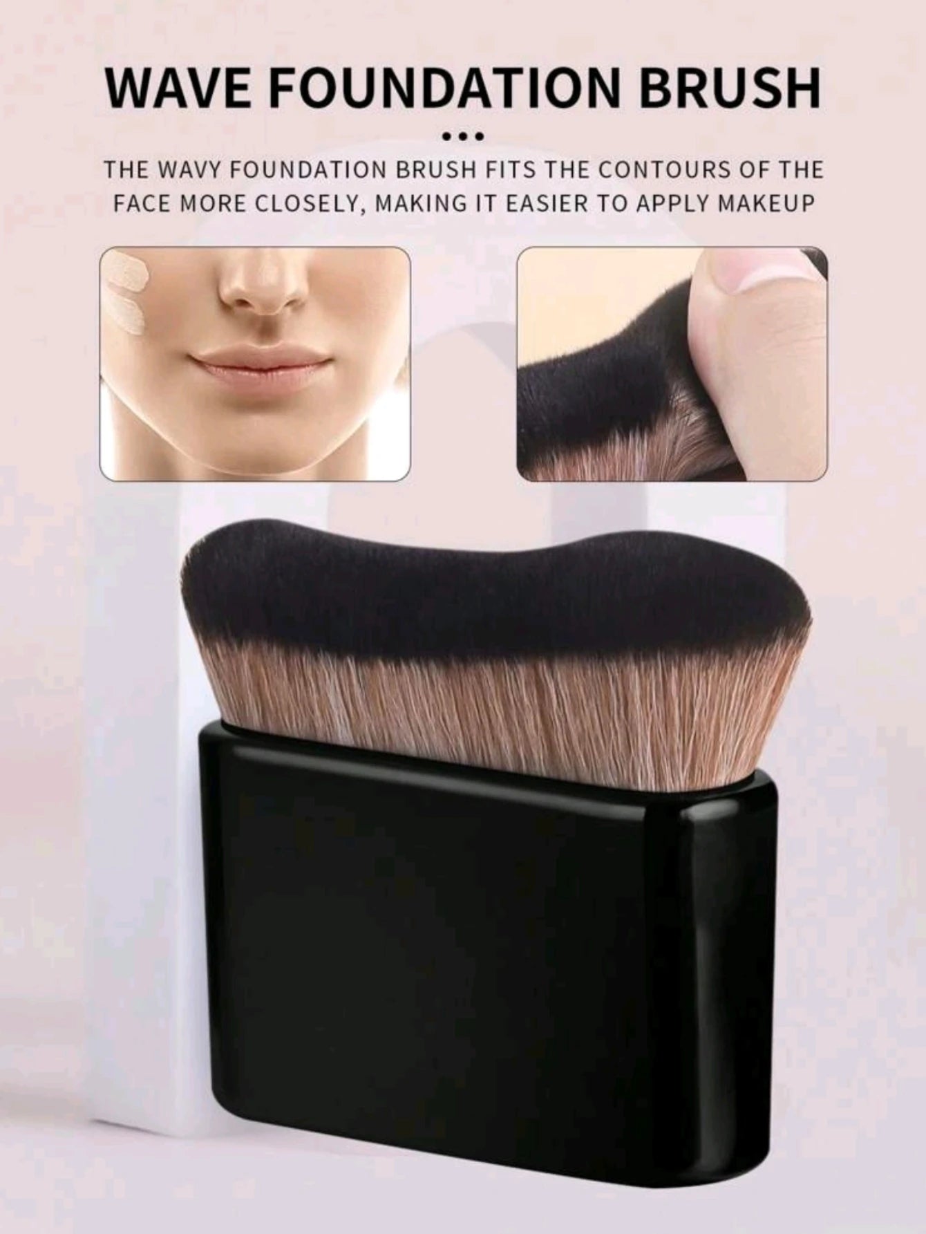 1 Foundation Brush Rose Gold Tanning Mixed Brush Foundation, Blush, Eye Shadow, Bronze, Facial and Neck Foundation Brush High and Low Foundation Brush