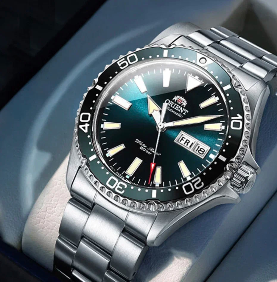 Orient Double Lion Fully Automatic Mechanical Watch Men's Green Water Ghost Watch Men's Diving Watch Original Imported 1:1
