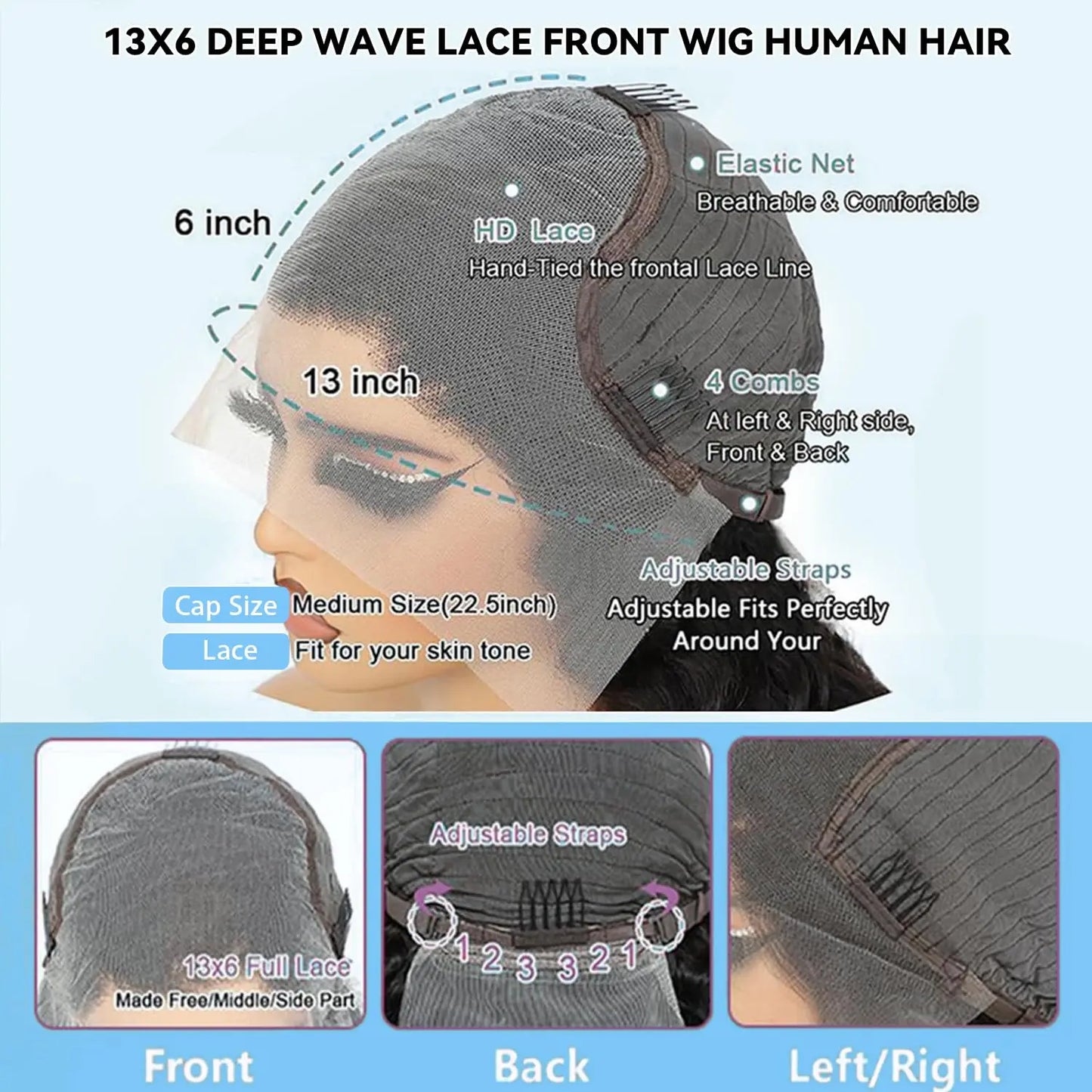 13x6 Human Hair Wig HD Lace Frontal Human Hair Wigs For Women 30 36 Inch Loose Deep Wave Curly Brazilian 13x4 Lace Front Wigs