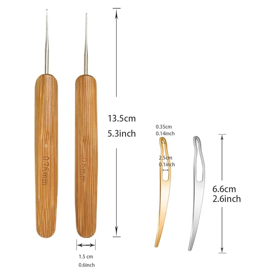 9 Pcs Bent Latch Hook Set Crochet Needle Dreadlocks Tool Knitting Crochet Hooks Hair Extensions Tool for Braiding