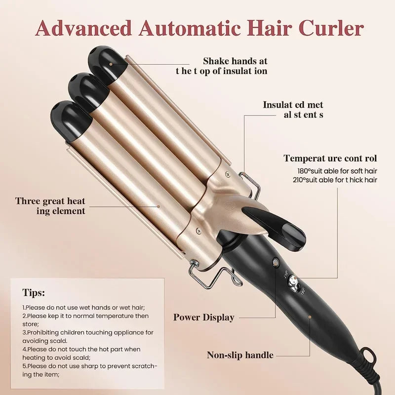 Professional Hair Curling Iron Ceramic Triple Barrel Hair Curler Irons Hair Wave Waver Styling Tools Hair Styling Appliances