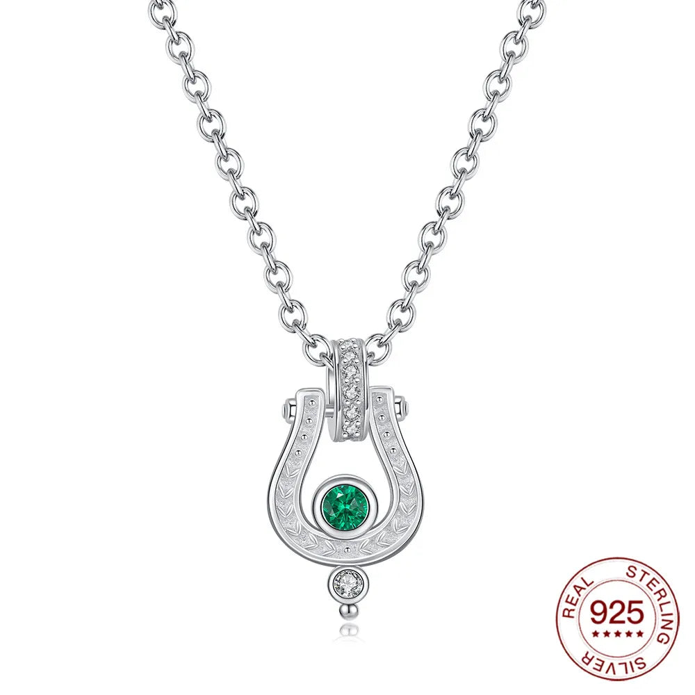 2025 Original 925 Sterling Silver Horseshoe Charm Necklace Fit Bracelet Diy For Women Fashion Jewelry Hot Fine Pendant Love Gift