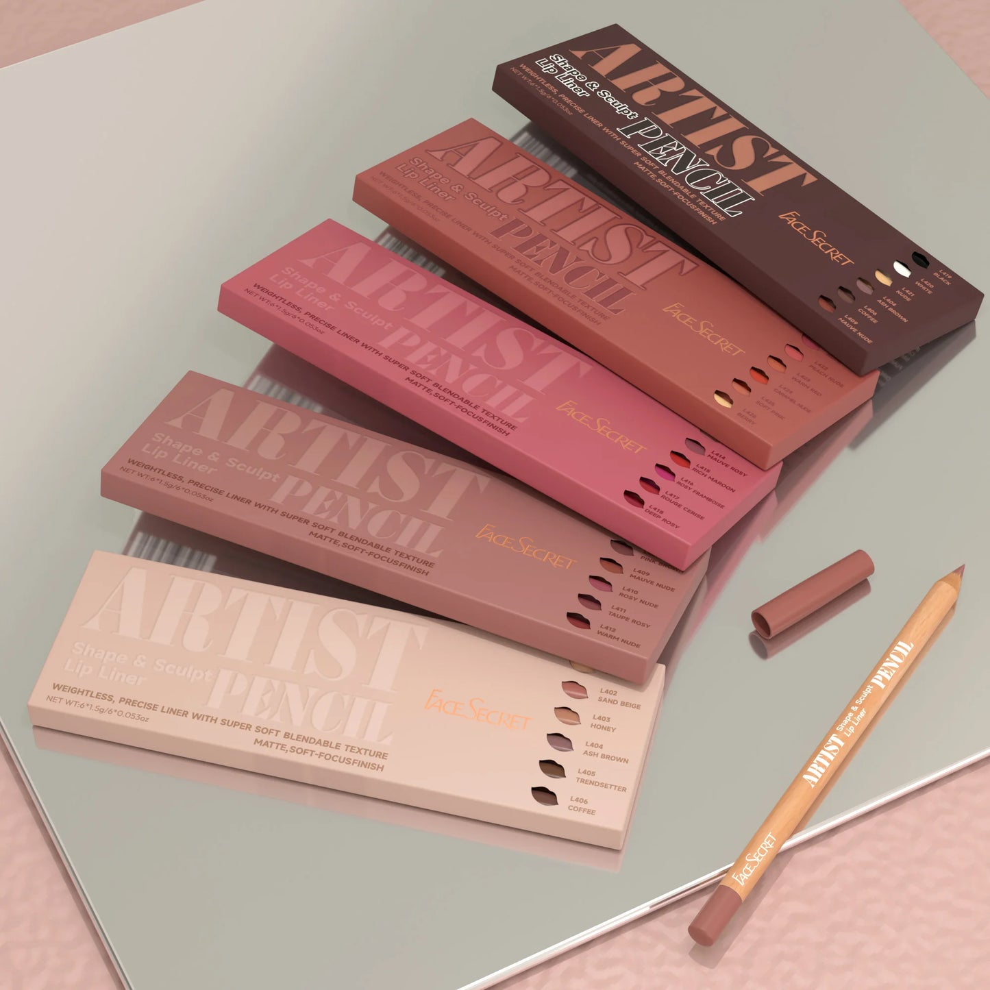 Thanks Giving Day Gift:6Pcs Lipliner Set,Nude/Pink/ Coffee Tones,Waterproof, Longlasting,Silk,Easy To Color,Women Makeup Combo,