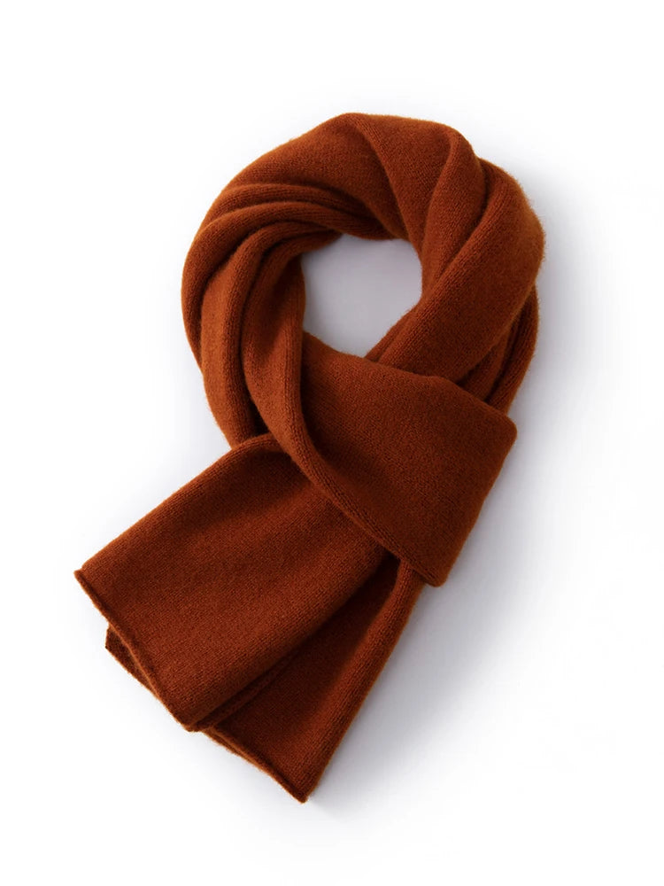 100% Wool Winter Scarf - Knitted Shawl Wrap