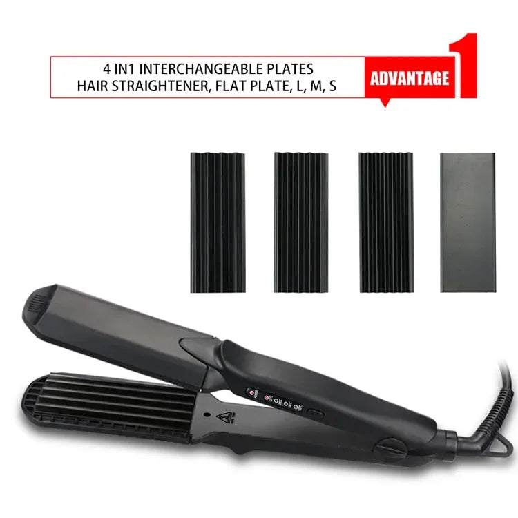 Hair Straightener Flat Iron 4-in-1 Interchangeable Plates Fast  Electric Ceramic Hair  Wave Hair Styling