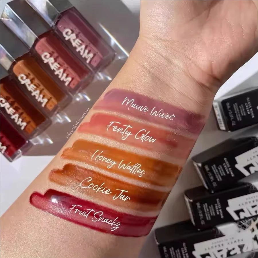 Fenty Beauty Lip Glaze Streamer Powder Single Double Color High Gloss and Fine Face Illuminator Palette Brightening Makeup INS