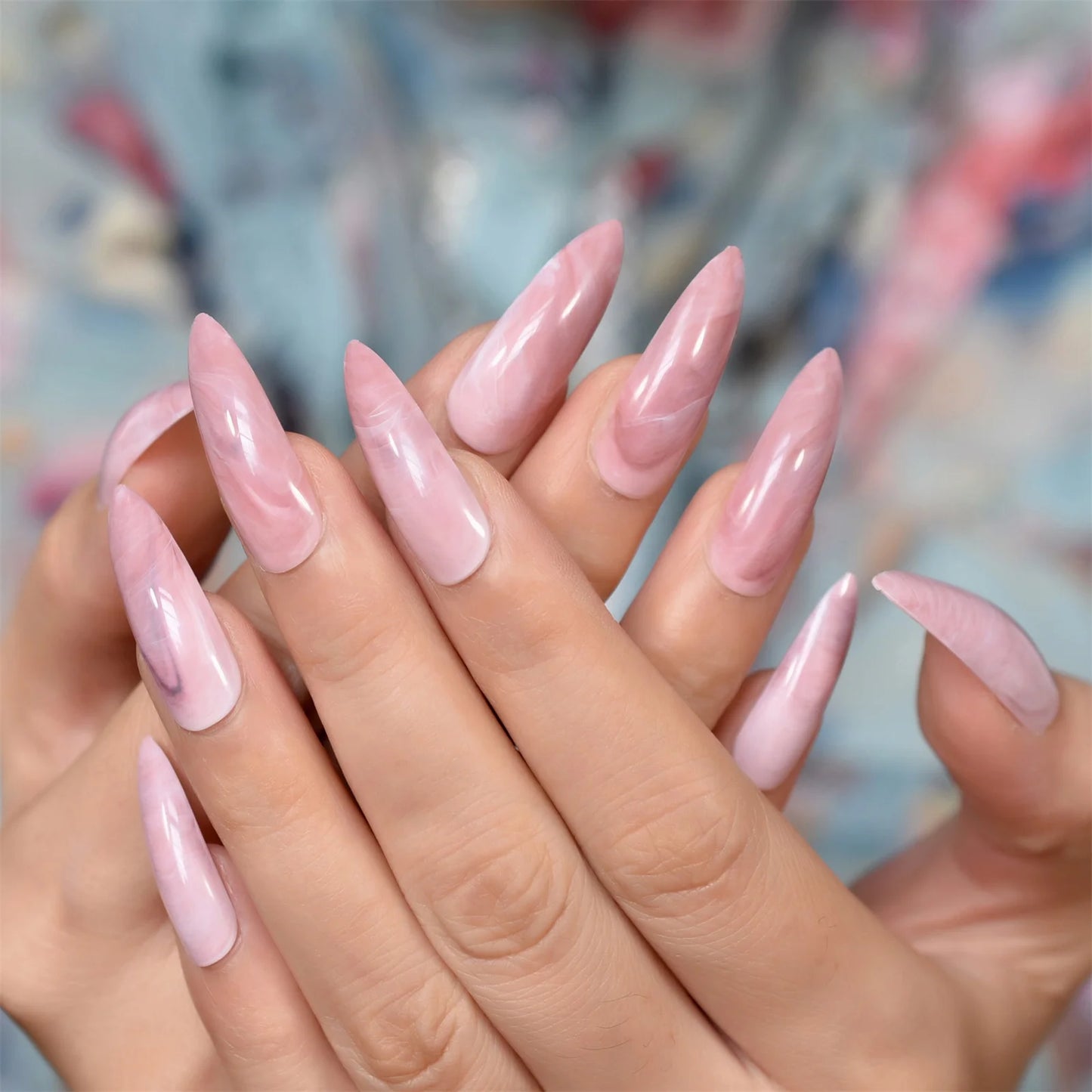 Neon Fake Nails Extremely Long Bright Orange Shiny Press On Nail Carnival Style Decoraion Manicure Tips Salon Nails 24