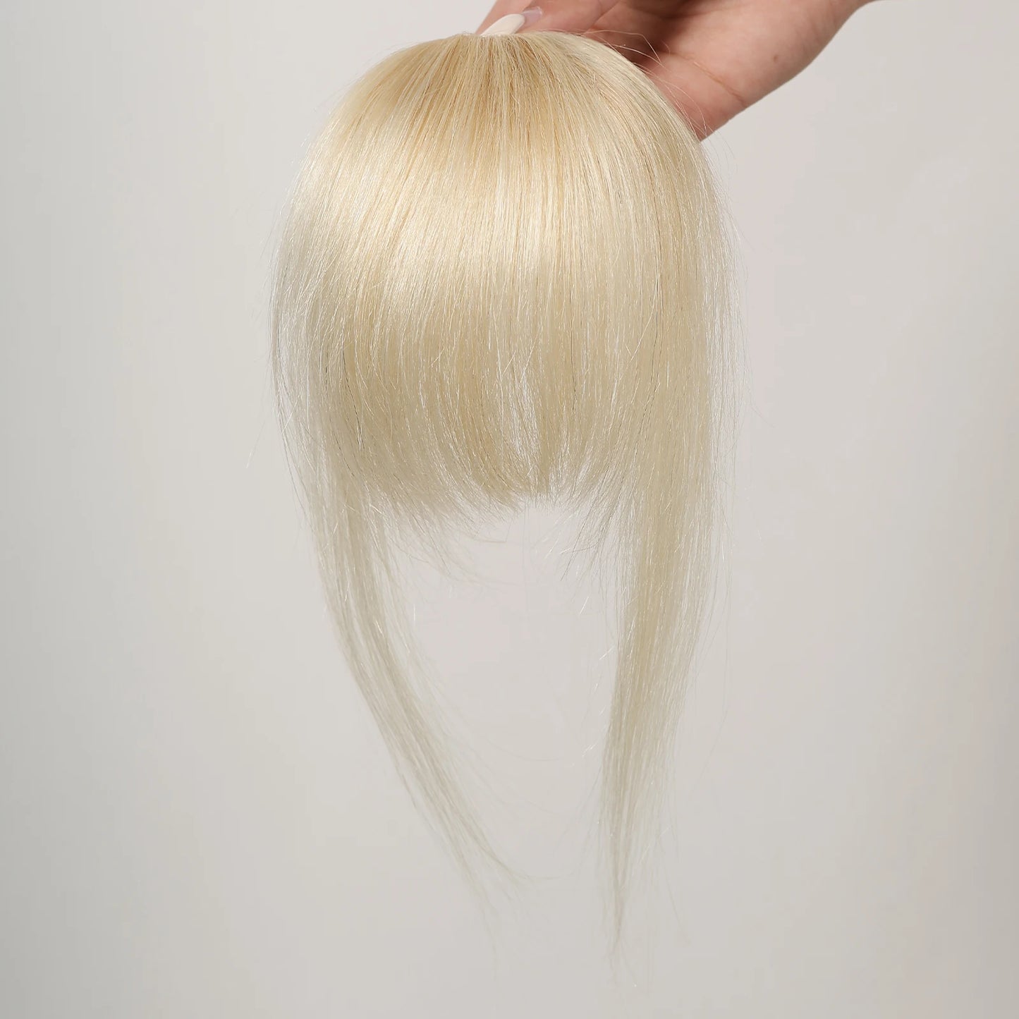 Clip in Bangs Hair Pieces Blonde Bangs Clip in Bangs Natural Color Fringe with Temple Real Human Hair for Women Easy Wear